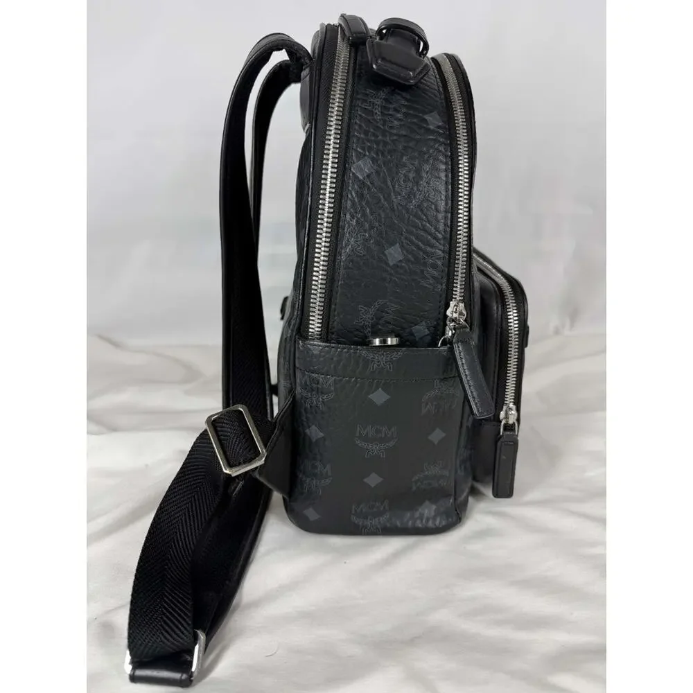 MCM Shark Backpack in Visetos Black Small SPB-JB 370808
